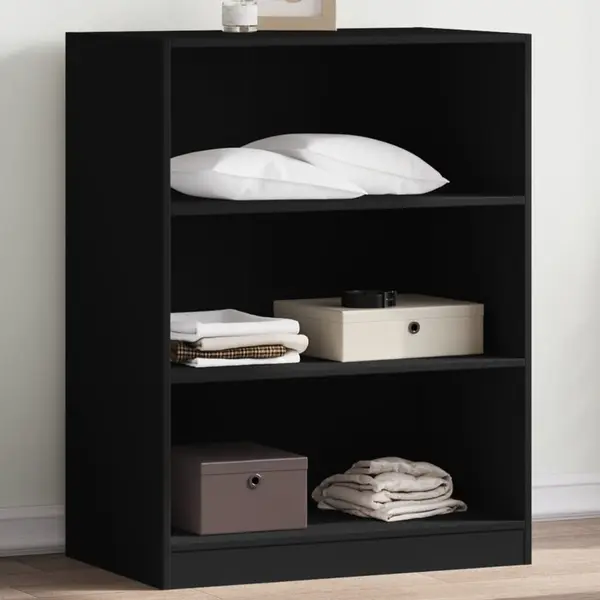 Gossi dulap, negru, 77x48x102 cm, lemn prelucrat