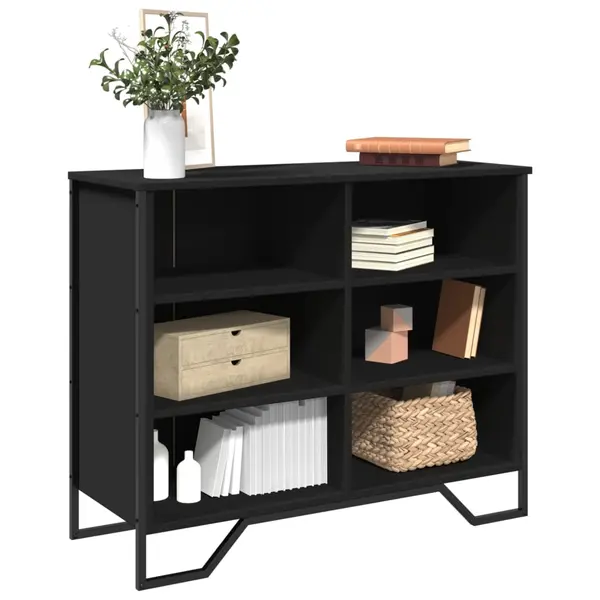 Gossi dulap, negru, 91x35,5x74,5 cm, lemn prelucrat