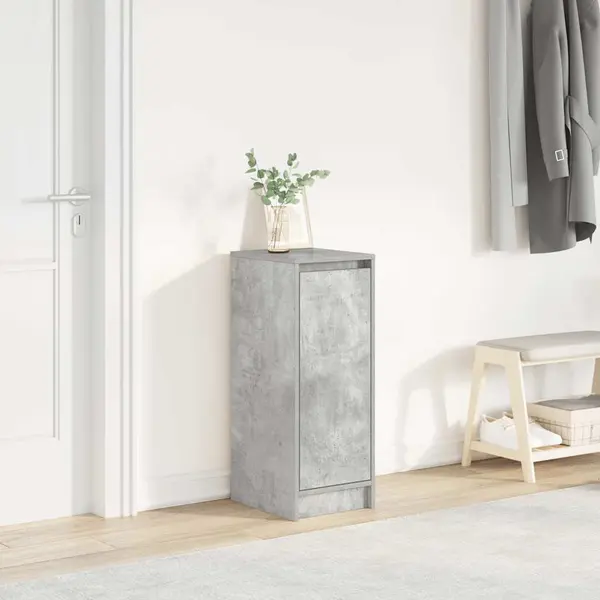 Gossi dulap pantofi beton gri 29,5x34x76 cm lemn de prelucrat