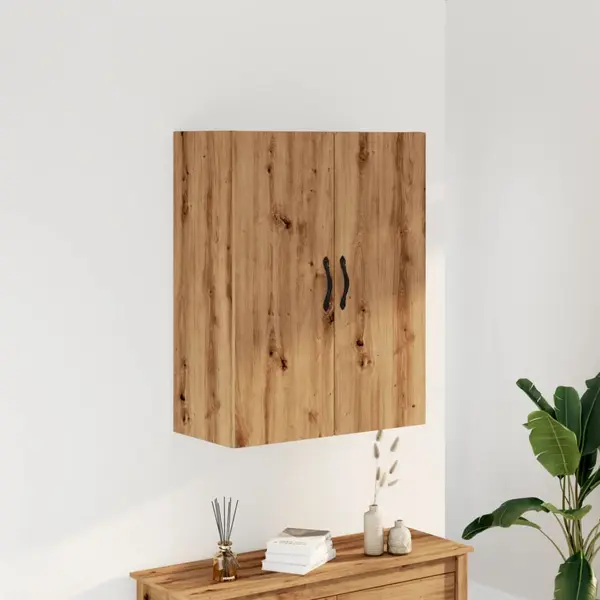 Gossi dulap pe perete stejar artizanal, 69,5x34x90 cm, lemn prelucrat