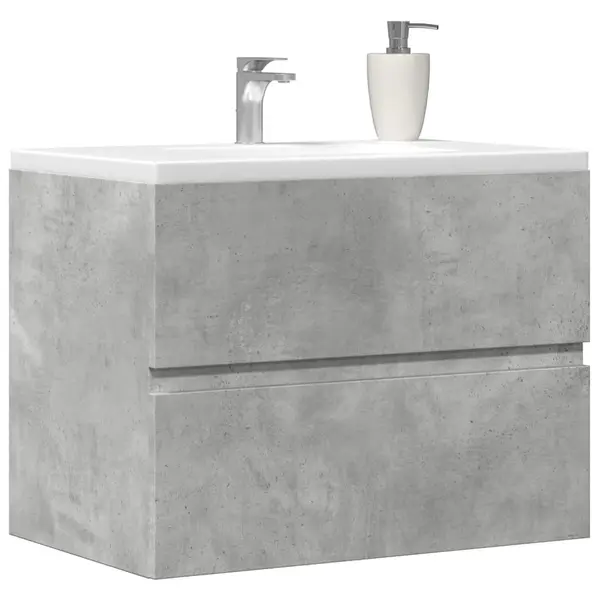 Gossi dulap pentru baie, gri beton, 60x38,5x45 cm, lemn prelucrat