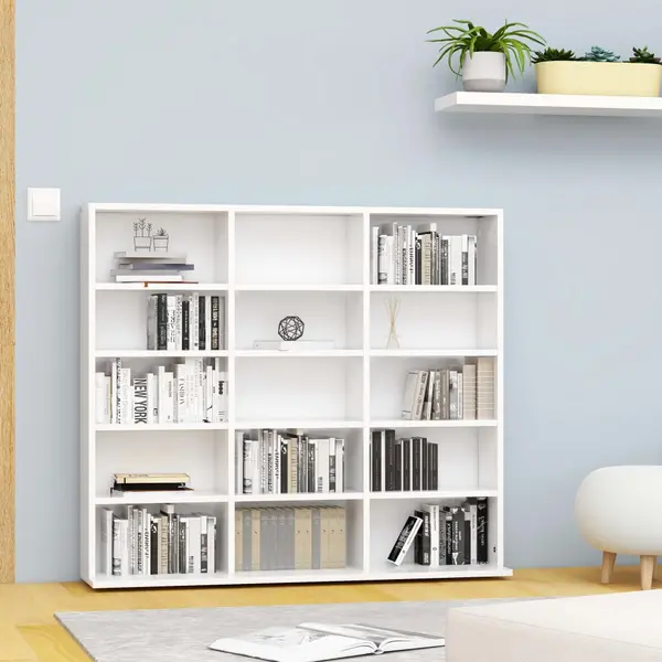Gossi dulap pentru cd-uri, alb, 102 x 23 x 89,5 cm, lemn prelucrat
