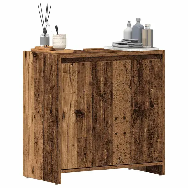 Gossi dulap pentru chiuveta baie lemn vechi 60x33x60cm lemn prelucrat