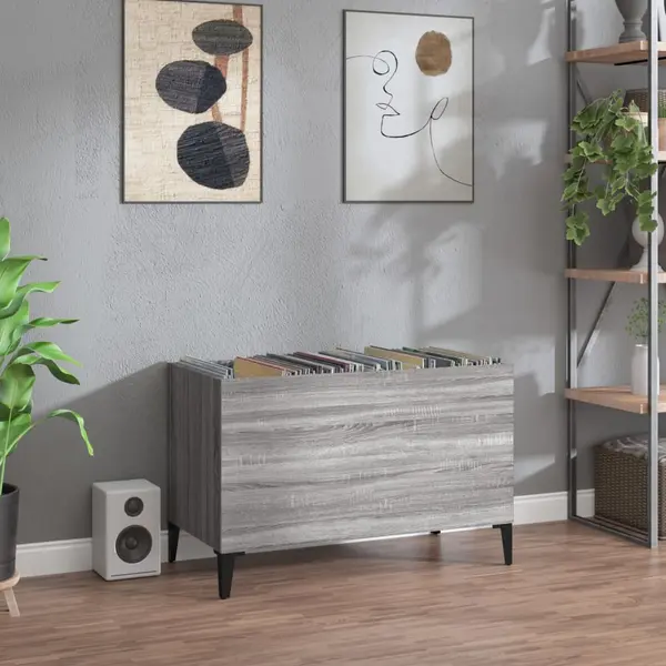 Gossi dulap pentru discuri gri sonoma 74,5x38x48 cm lemn prelucrat
