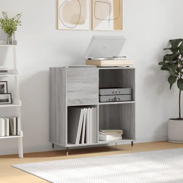 Gossi dulap pentru discuri gri sonoma 84,5x38x89 cm lemn compozit