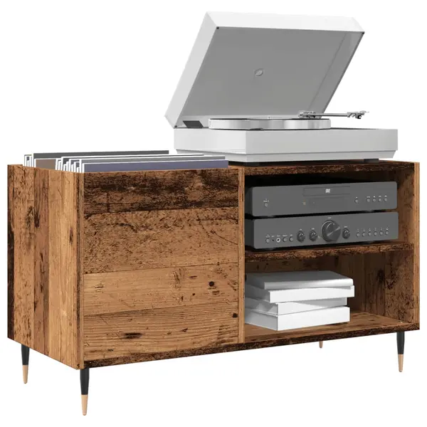 Gossi dulap pentru discuri, lemn vechi, 84,5x38x48 cm, lemn prelucrat