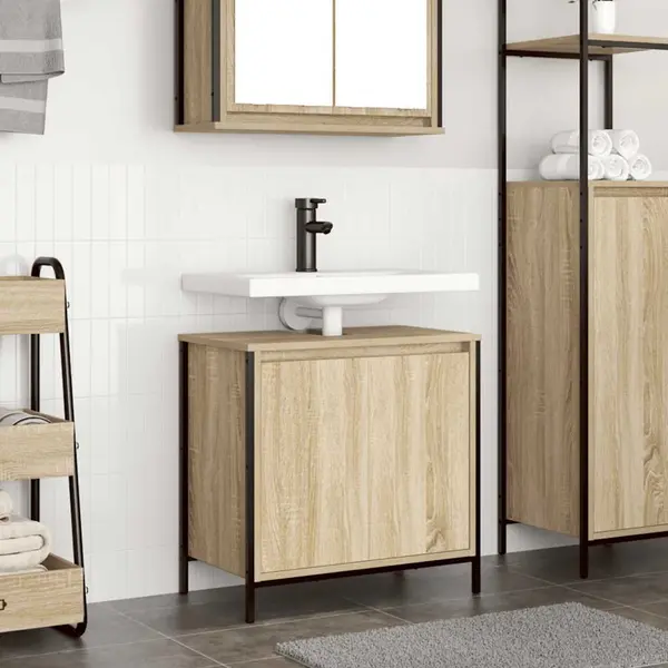Gossi dulap pentru lavoar baie stejar sonoma 60x34,5x60 cm