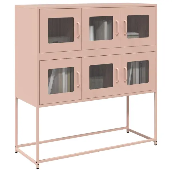 Gossi dulap, roz, 100,5x39x107 cm, otel laminat la rece