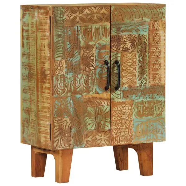Gossi dulap sculptata manual, 55x30x75 cm, lemn masiv recuperat