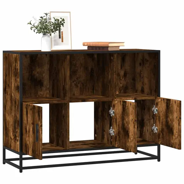 Gossi dulap, stejar fumuriu, 100x35x76 cm, lemn compozit