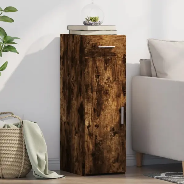 Gossi dulap, stejar fumuriu, 30x42,5x93 cm, lemn prelucrat