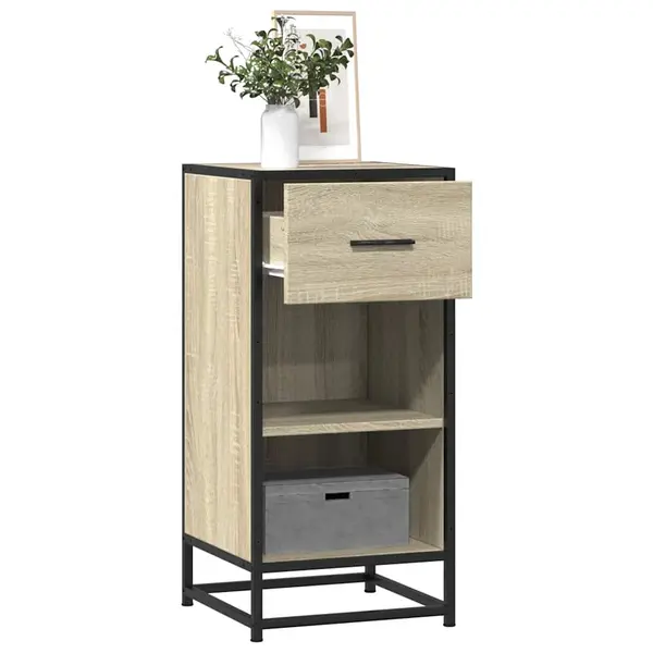 Gossi dulap, stejar sonoma, 35,5x35x76 cm, lemn prelucrat si metal