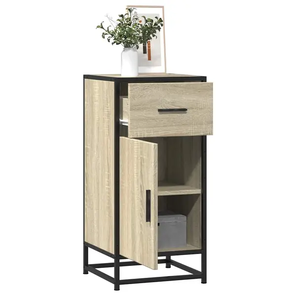 Gossi dulap, stejar sonoma, 35,5x35x76 cm, lemn prelucrat si metal