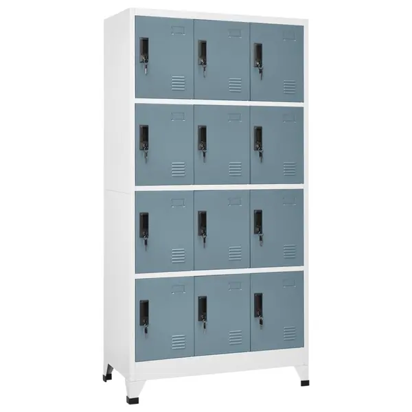 Gossi dulap tip vestiar, gri deschis si gri inchis, 90x45x180cm, otel