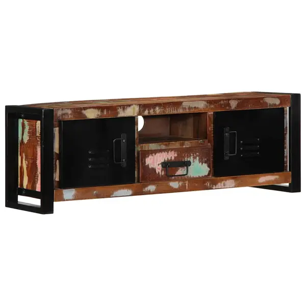 Gossi dulap tv 100x30x35 cm lemn masiv recuperat