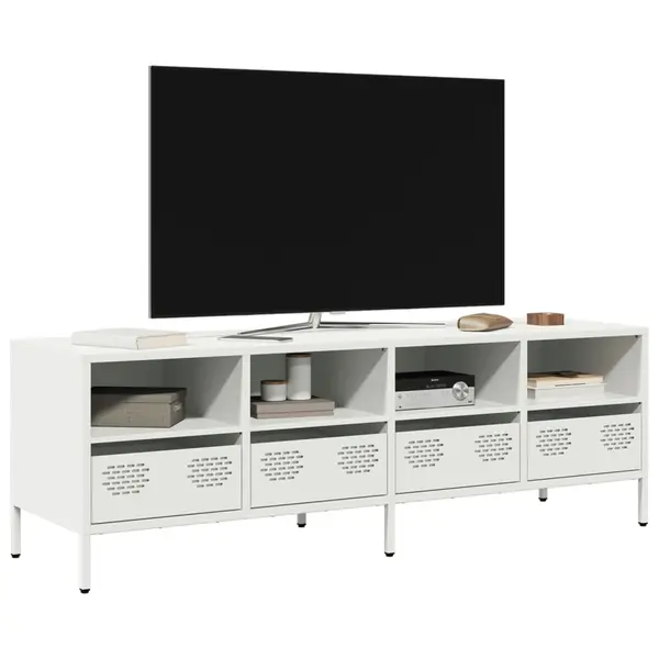 Gossi dulap tv, alb, 135x39x43,5 cm, otel laminat la rece