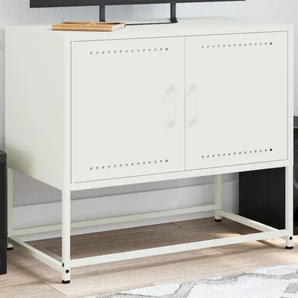 Gossi dulap tv, alb, 68,5x39x60,5 cm, otel