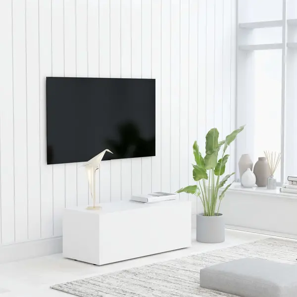 Gossi dulap tv, alb, 80x34x30 cm, lemn prelucrat