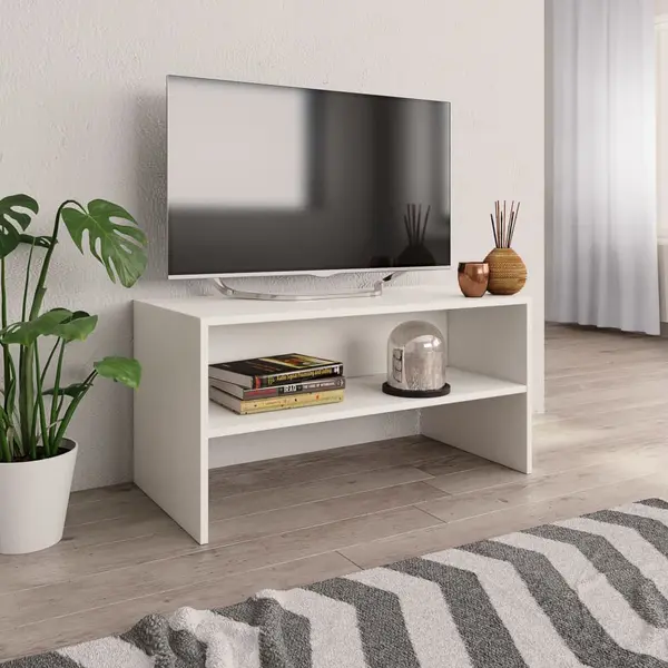 Gossi dulap tv, alb, 80x40x40 cm, lemn prelucrat