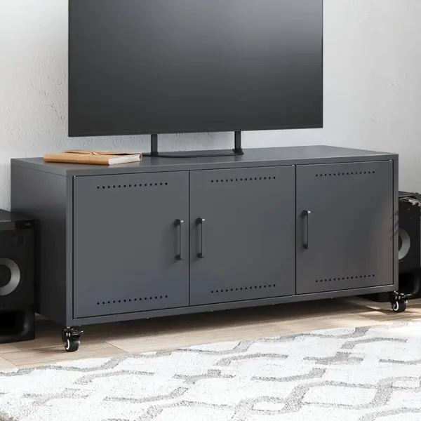 Gossi dulap tv, antracit, 100,5x39x43,5 cm, otel laminat la rece