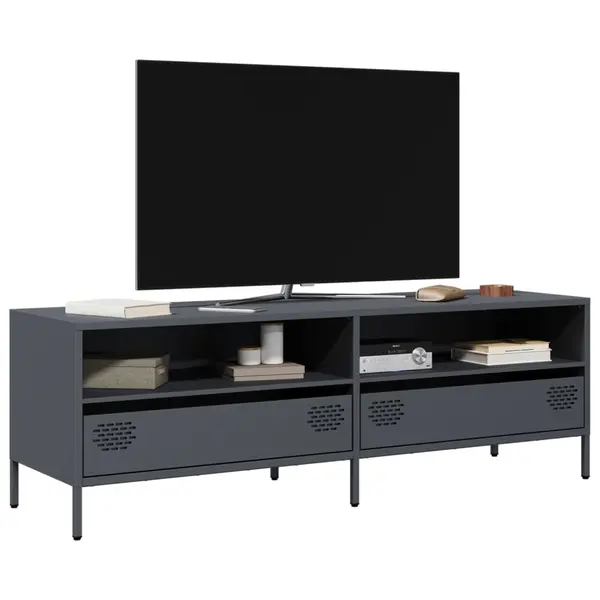 Gossi dulap tv, antracit, 135x39x43,5 cm, otel laminat la rece