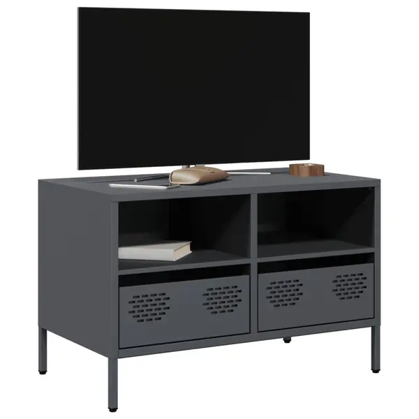 Gossi dulap tv, antracit, 68x39x43,5 cm, otel laminat la rece