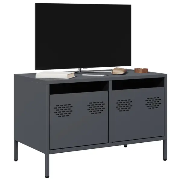 Gossi dulap tv, antracit, 68x39x43,5 cm, otel laminat la rece