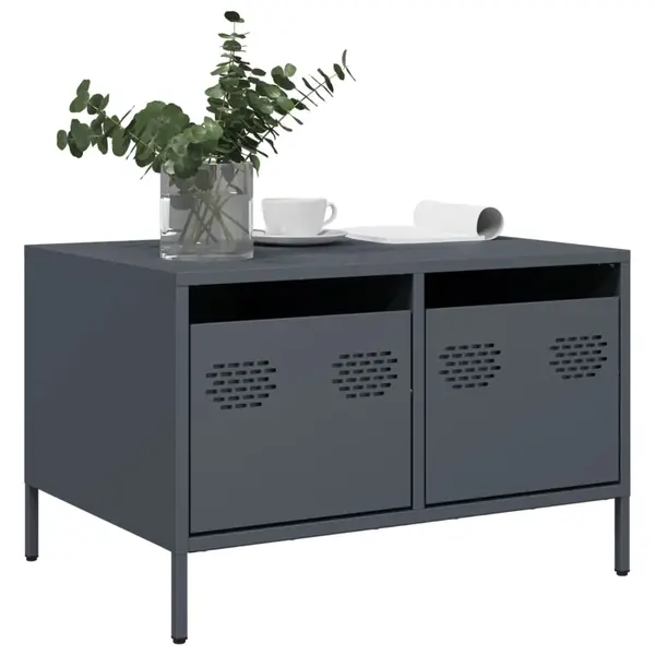 Gossi dulap tv, antracit, 68x50x43,5 cm, otel laminat la rece