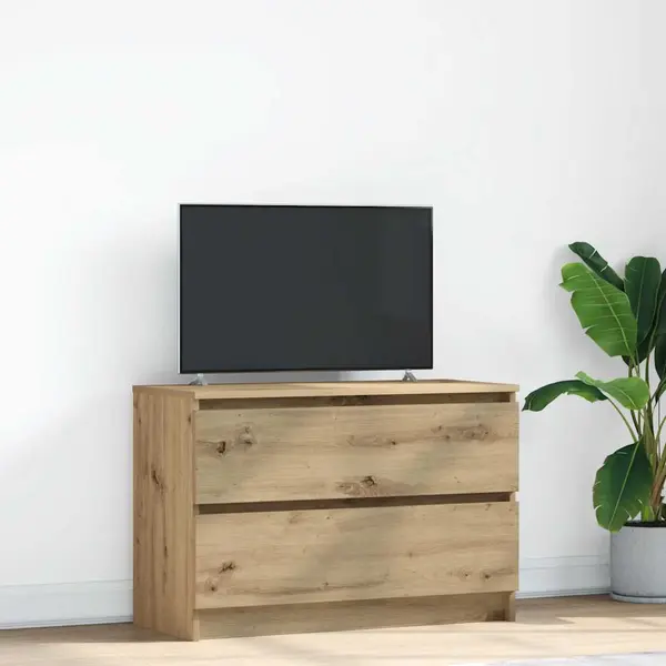 Gossi dulap tv artisan stejar 80x35x54 cm lemn prelucrat