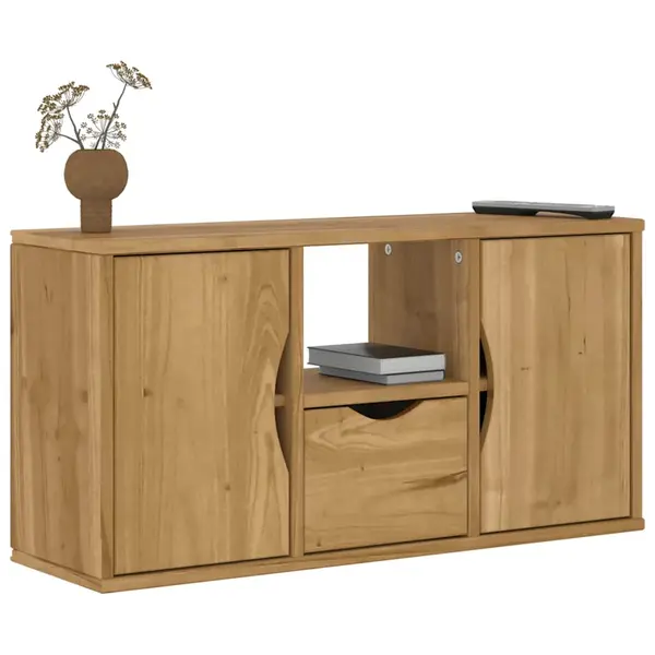 Gossi dulap tv cu sertar „odda” 79x24x40 cm lemn masiv de pin