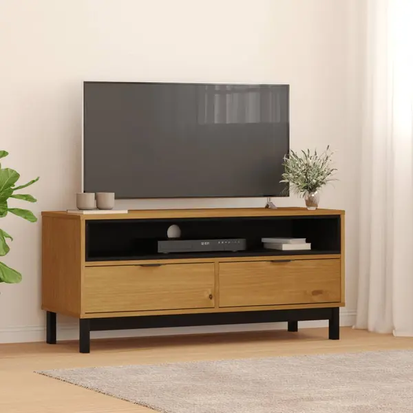 Gossi dulap tv „flam” 110x40x50 cm, lemn masiv de pin
