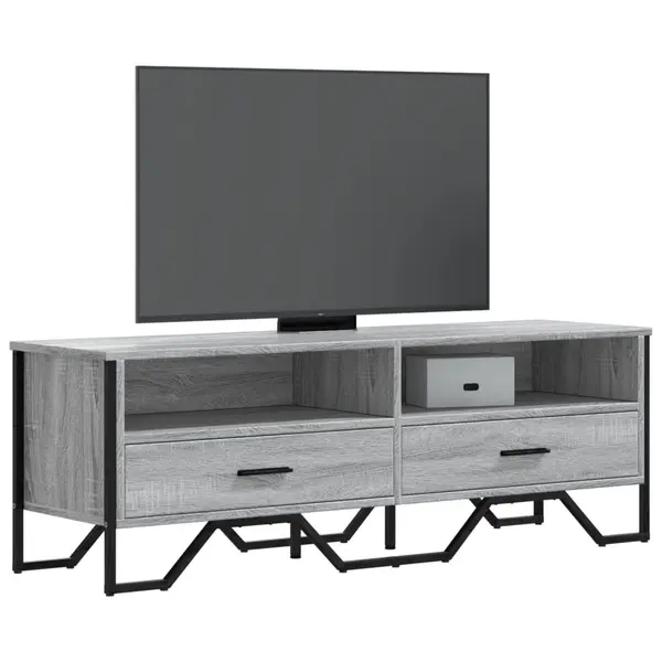 Gossi dulap tv, gri sonoma, 122x34x41 cm, lemn prelucrat