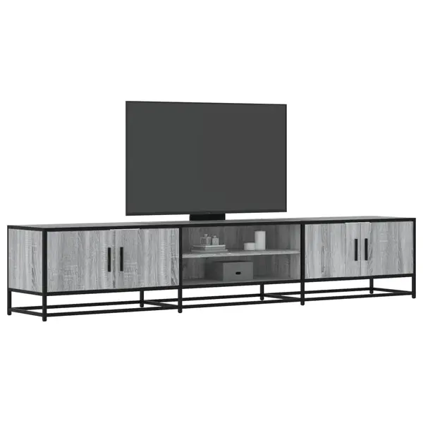 Gossi dulap tv, gri sonoma, 210x35x41 cm, lemn prelucrat