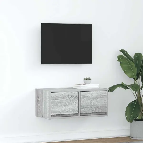 Gossi dulap tv gri sonoma 60x31x25,5 cm lemn prelucrat