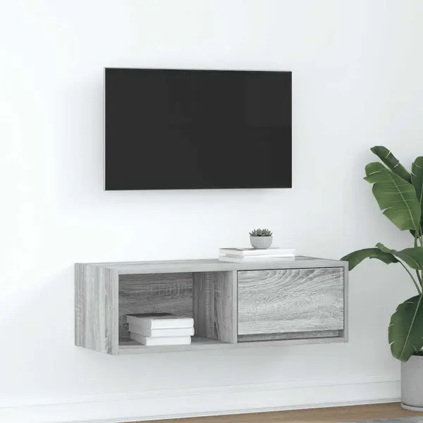 Gossi dulap tv gri sonoma 80x31x25,5 cm lemn prelucrat