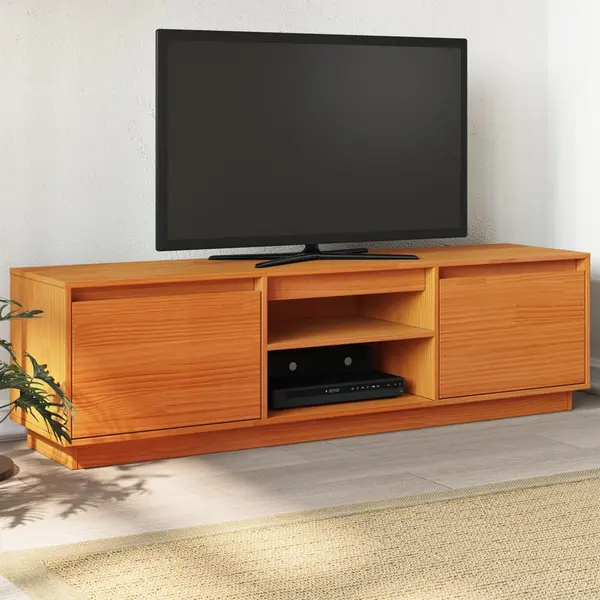 Gossi dulap tv, maro ceruit, 140x35x40 cm, lemn masiv de pin