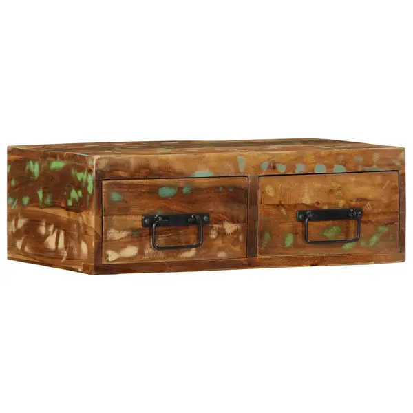Gossi dulap tv montat pe perete 60x30x19 cm, lemn masiv reciclat