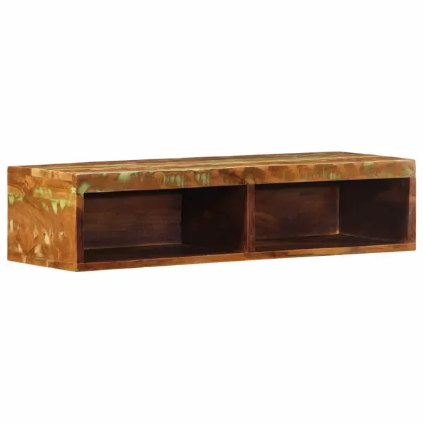 Gossi dulap tv montat pe perete 80x30x19 cm, lemn masiv reciclat