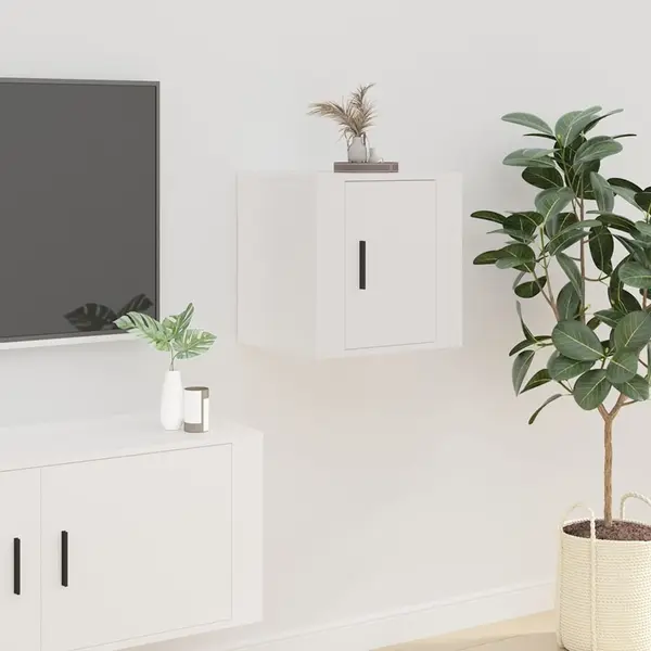 Gossi dulap tv montat pe perete, alb, 40x34,5x40 cm