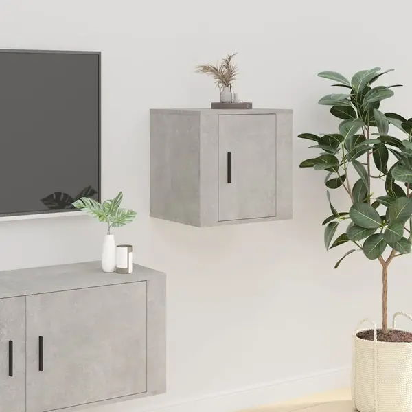Gossi dulap tv montat pe perete, gri beton, 40x34,5x40 cm