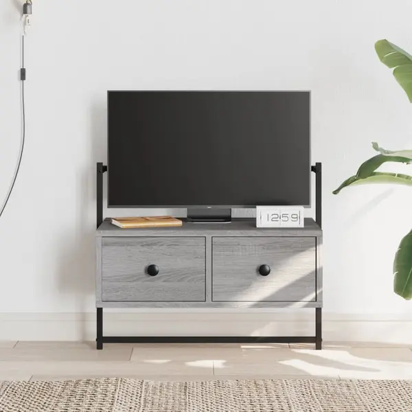 Gossi dulap tv montat pe perete, gri sonoma, 60,5x30x51 cm, lemn