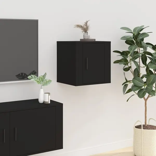 Gossi dulap tv montat pe perete, negru, 40x34,5x40 cm