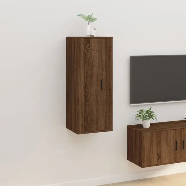 Gossi dulap tv montat pe perete, stejar maro, 40x34,5x100 cm