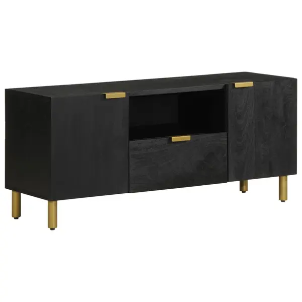 Gossi dulap tv, negru, 105x33x46 cm, lemn prelucrat
