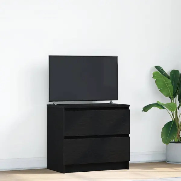 Gossi dulap tv negru 60x35x54 cm lemn prelucrat