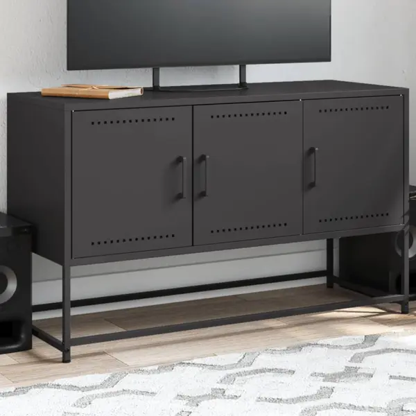Gossi dulap tv, negru, 68,5x39x60,5 cm, otel