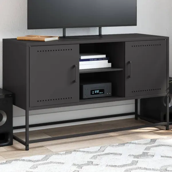 Gossi dulap tv, negru, 68,5x39x60,5 cm, otel