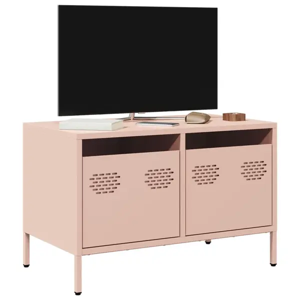 Gossi dulap tv, roz, 68x39x43,5 cm, otel laminat la rece