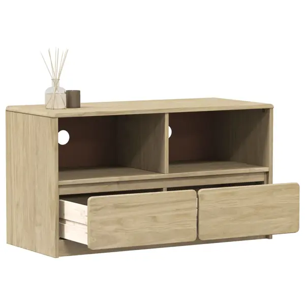 Gossi dulap tv sauda, stejar, 99x43x55 cm, lemn masiv de pin