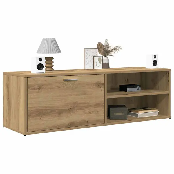 Gossi dulap tv stejar artizanal 120x34x37 cm lemn prelucrat